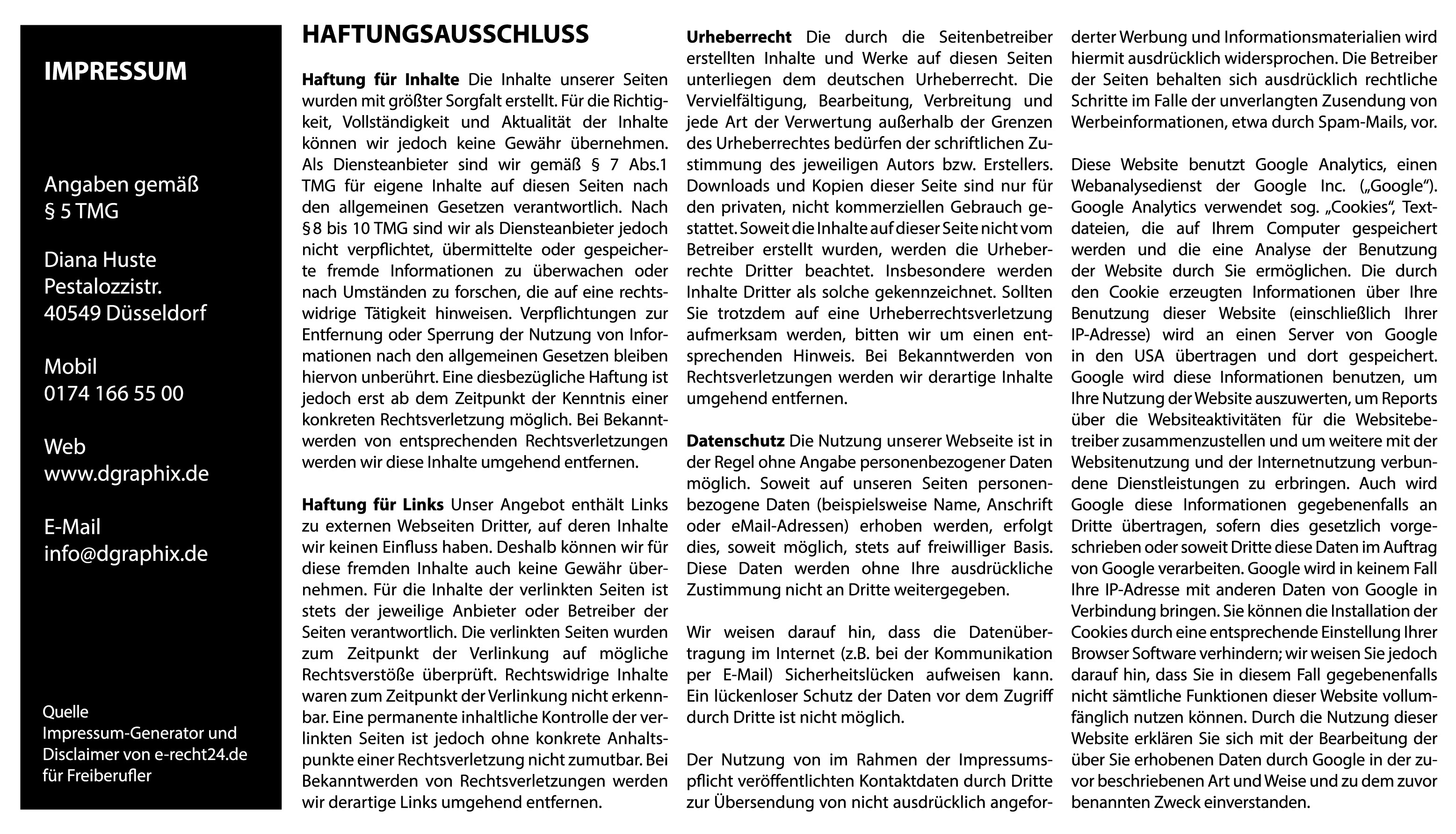 DGRAPHIX Impressum